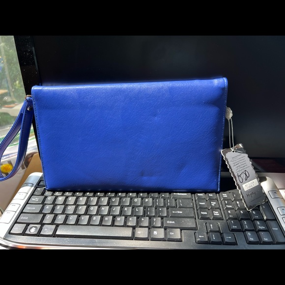 Miztique designer cobalt blue gold chain strap hardware bag - Picture 5 of 13